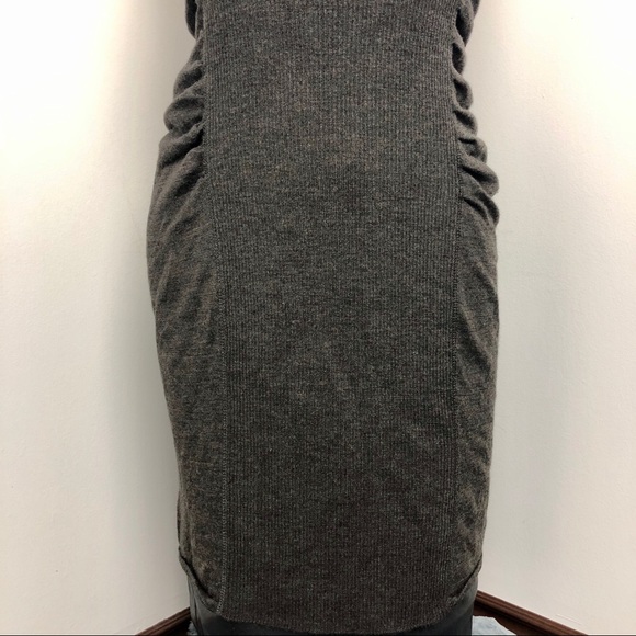 CK • Brown Ribbed Sleeveless Wool Blend Dress M - Picture 3 of 7